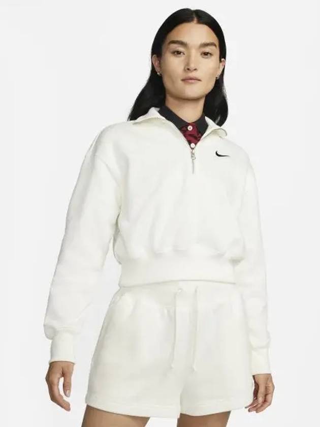 Sportswear Phoenix Fleece Oversized Crop Sweatshirt White - NIKE - BALAAN 2