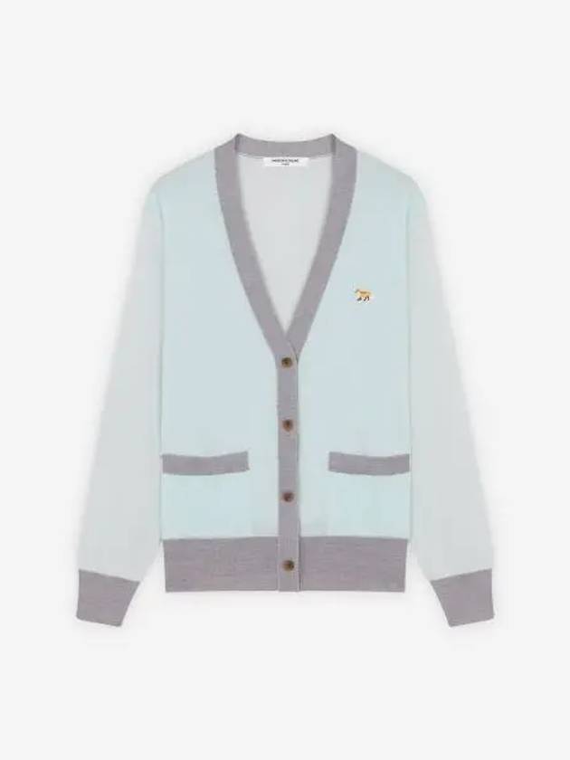 Baby Fox Patch Color Block Cardigan Peppermint - MAISON KITSUNE - BALAAN 2