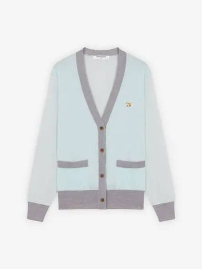 Baby Fox Patch Color Block Cardigan Peppermint - MAISON KITSUNE - BALAAN 2