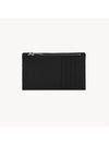 Silver Caviar Monogram Flip Card Wallet Black - SAINT LAURENT - BALAAN 3