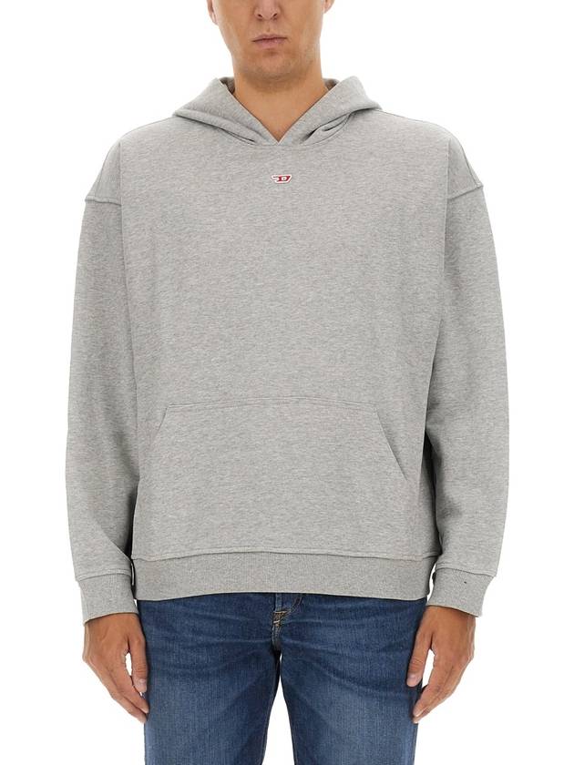 D Logo Patch Hoodie Grey - DIESEL - BALAAN 2