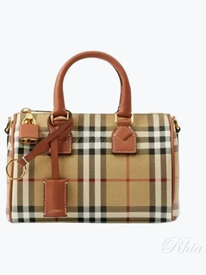 Check Mini Bowling Bag Archive Beige Briar Brown - BURBERRY - BALAAN 2