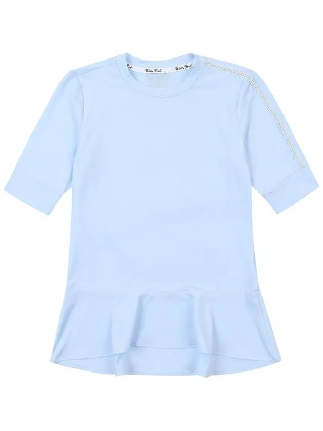 Golf Wear One Point Frill T-Shirt BLUE - WHITEBALL - BALAAN 4