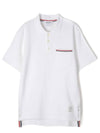 RWB Pocket Interlock Cotton Short Sleeve Polo Shirt White - THOM BROWNE - BALAAN 2