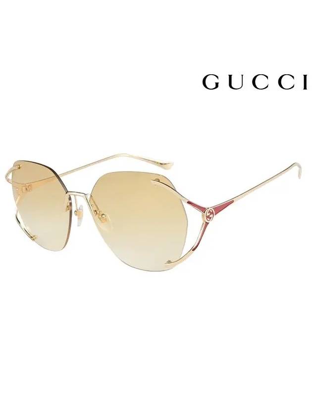 Eyewear Rimless Metal Sunglasses Gold - GUCCI - BALAAN 3