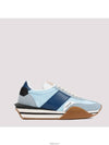 James Suede Lycra Low Top Sneakers Light Blue Cream - TOM FORD - BALAAN 4