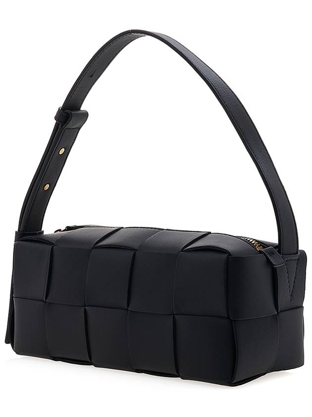 Brick Cassette Intrecciato Small Shoulder Bag Black - BOTTEGA VENETA - BALAAN 3