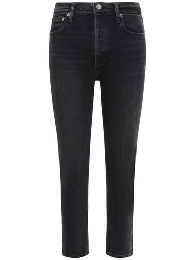 High Waist Wash Straight Jeans Panoramic Black - AGOLDE - BALAAN 1