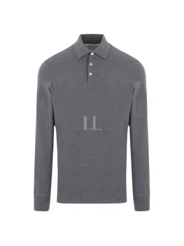 Long Sleeve Polo Shirt Grey - BRUNELLO CUCINELLI - BALAAN 2