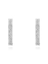 Dextera Octagon Medium Hoop Earrings Silver - SWAROVSKI - BALAAN 2