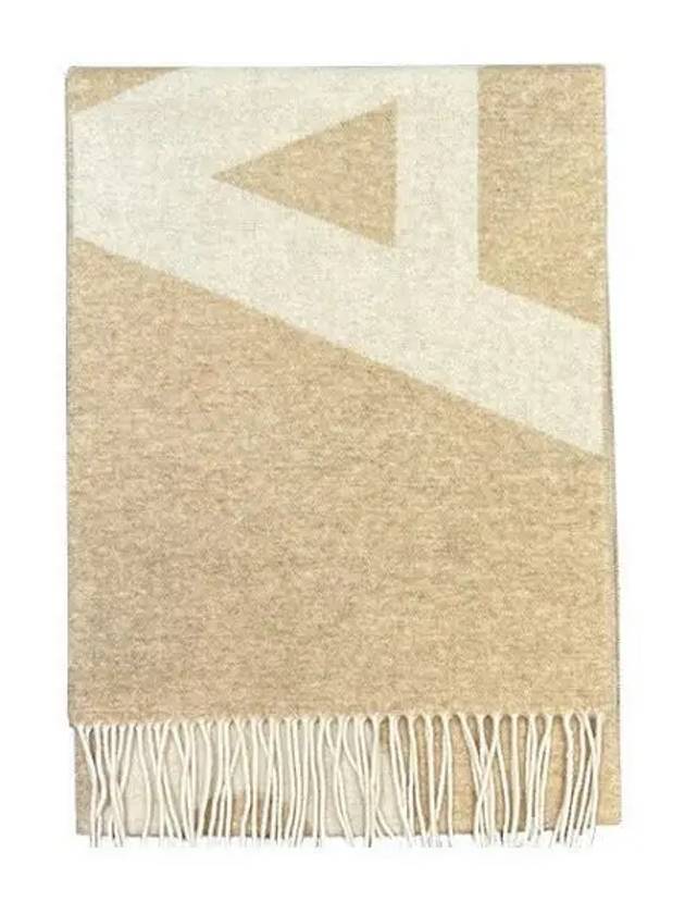 Logo Jacquard Fringe Wool Scarf M 38120605 271218 1100556 - A.P.C. - BALAAN 1