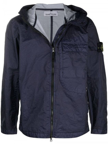 Wappen Patch Membrana Hooded Jacket Navy - STONE ISLAND - BALAAN 1