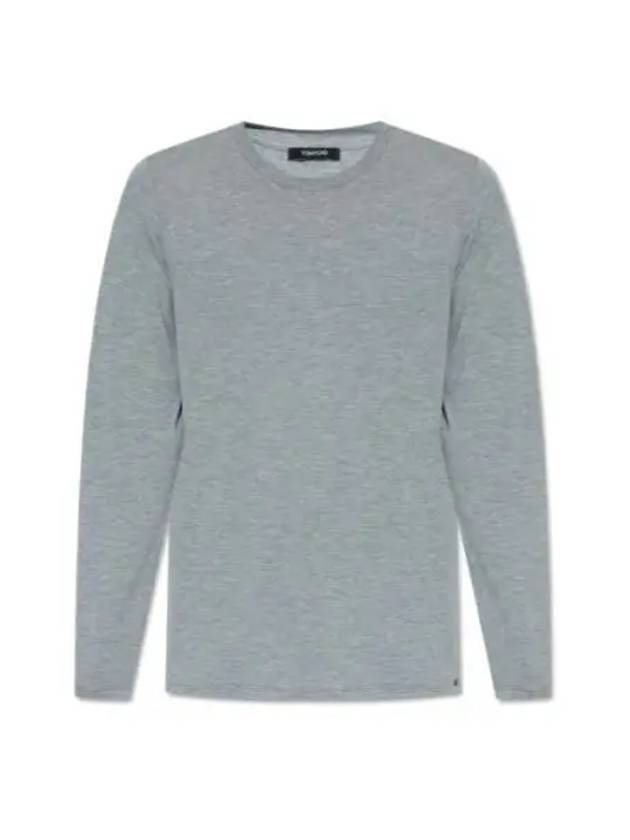 Crew Neck Cotton Modal Long Sleeve T-Shirt Grey - TOM FORD - BALAAN 2