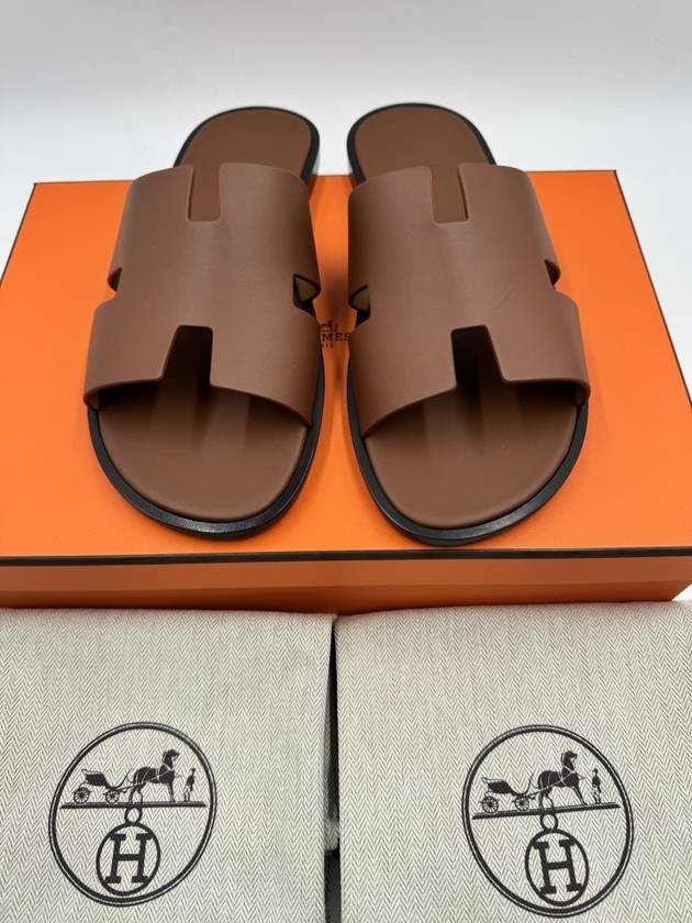 Izmir Leather Slippers Gold - HERMES - BALAAN 5