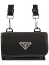 Triangle Logo Mini Re-Nylon Cross Bag Black - PRADA - BALAAN 9