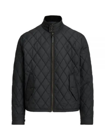 Diamond Quilted Zip-Up Jacket Black - POLO RALPH LAUREN - BALAAN 2