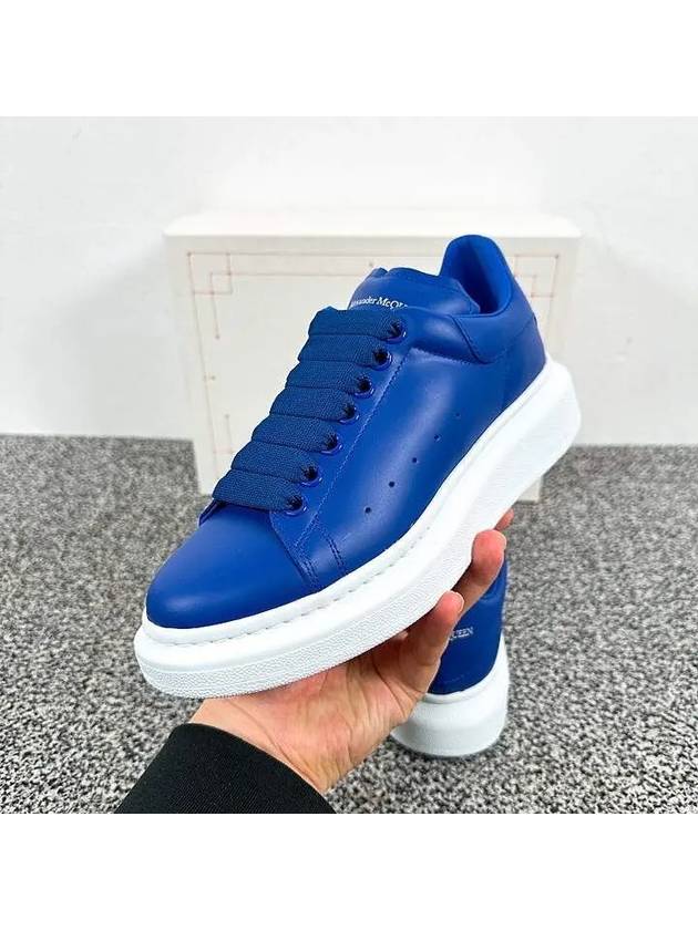 Women's Larry Oversole Leather Low Top Sneakers Blue - ALEXANDER MCQUEEN - BALAAN 3