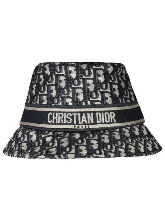 The Oblique Small Brim Bucket Hat Navy - DIOR - BALAAN 1