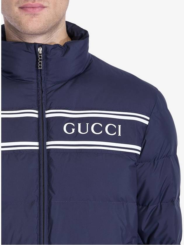 Logo Zip-Up Padding Navy - GUCCI - BALAAN 5