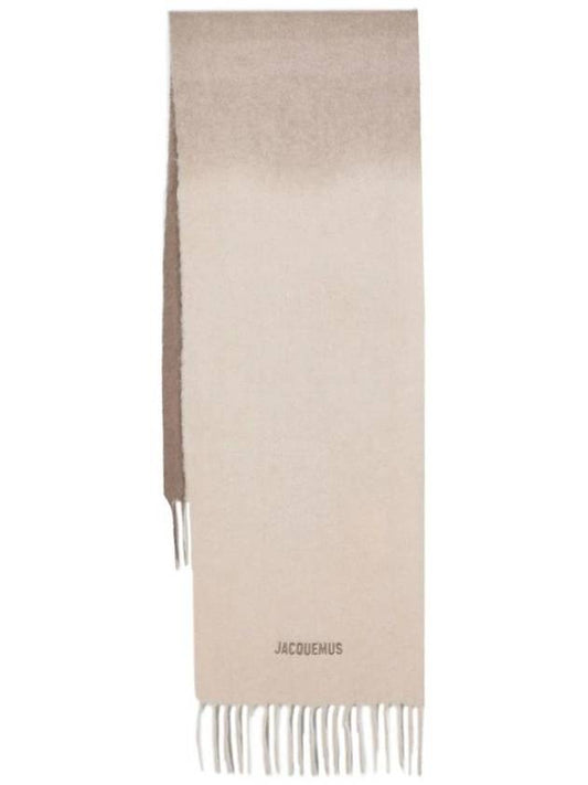 L'echarpe Moisson Embroidered Logo Alpaca Wool Muffler Beige - JACQUEMUS - BALAAN 1