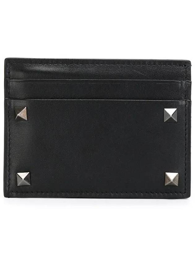 Rockstud Card Wallet Black - VALENTINO - BALAAN 1