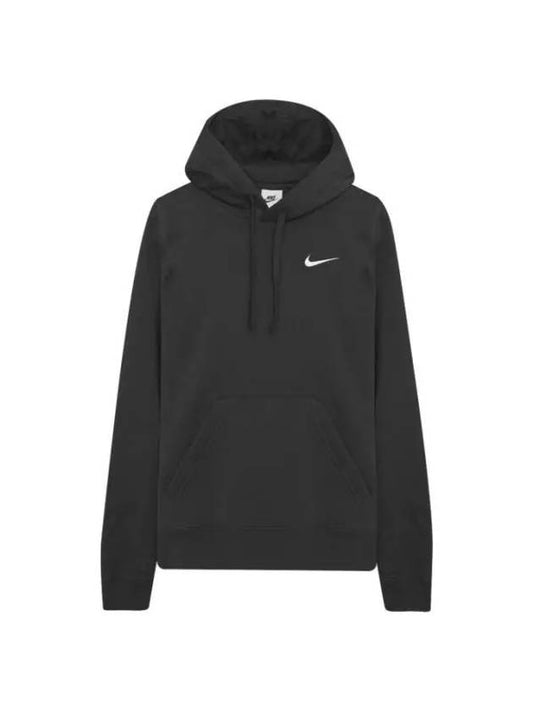 Women's Team Club Pullover Hooded Top Black - NIKE - BALAAN 1