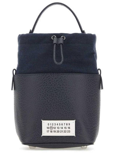 5AC Number Logo Texture Leather Bucket Bag Pewrer - MAISON MARGIELA - BALAAN 1