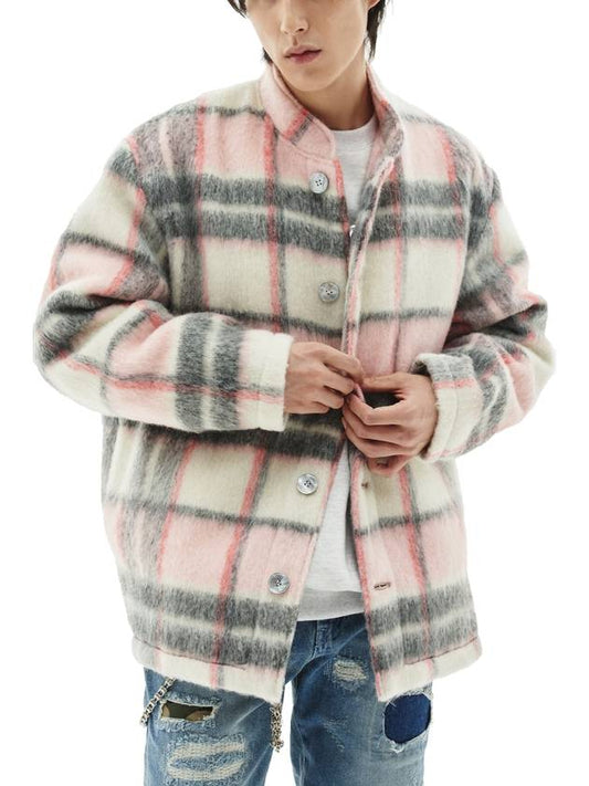 Mohair Check Cardigan Pink - DEMADEN - BALAAN 2