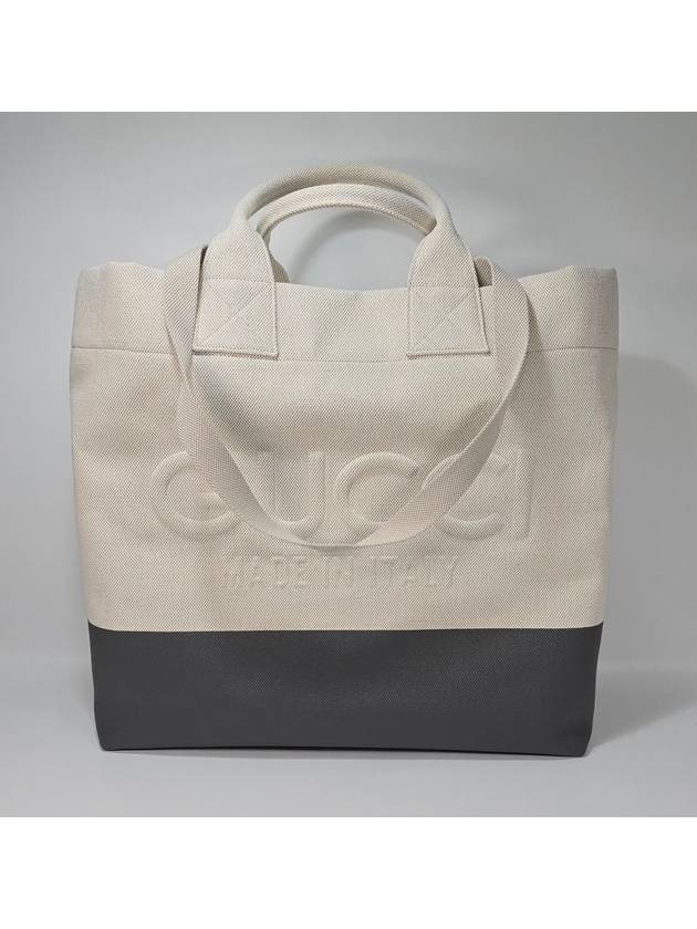 Embossed detail canvas tote bag - GUCCI - BALAAN 4