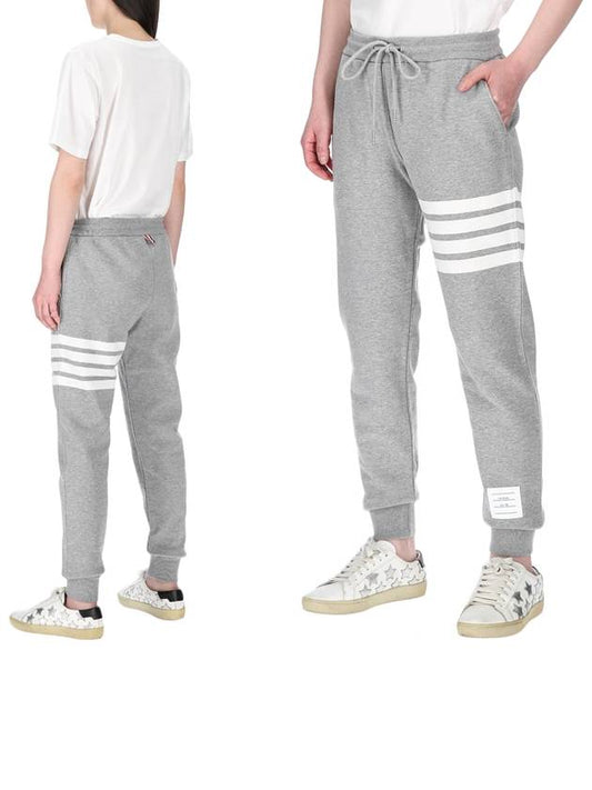 Women's Engineer 4 Bar Cotton Loopback Knit Track Pants Grey - THOM BROWNE - BALAAN 2