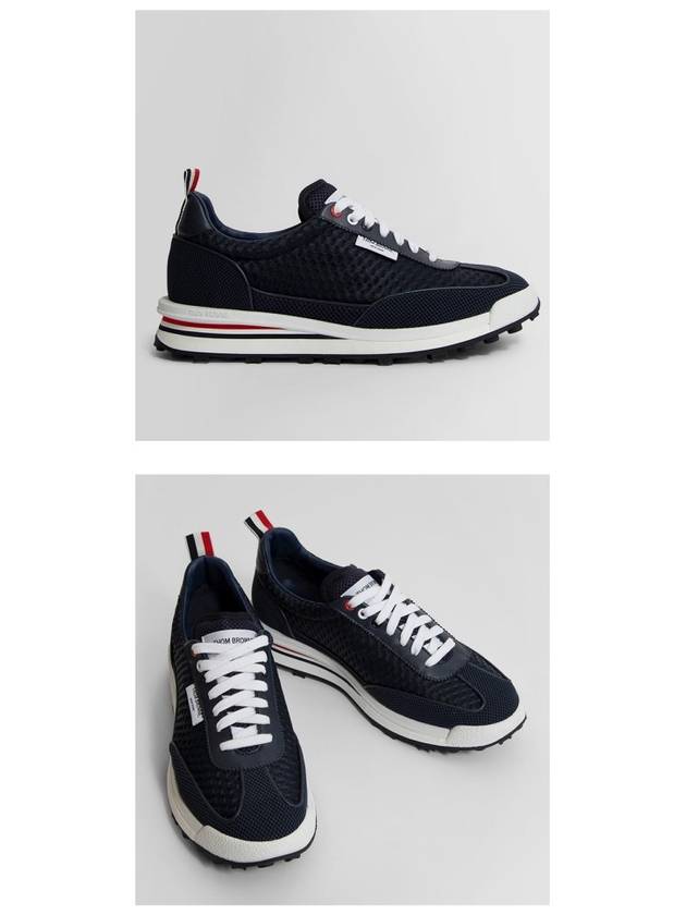 Men's Heavy Athletic Mesh Tech Runner Low Top Sneakers Navy - THOM BROWNE - BALAAN 5