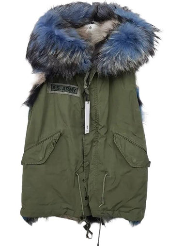 AS65 W2822G 790 fur lining hooded vest - AS65 - BALAAN 1