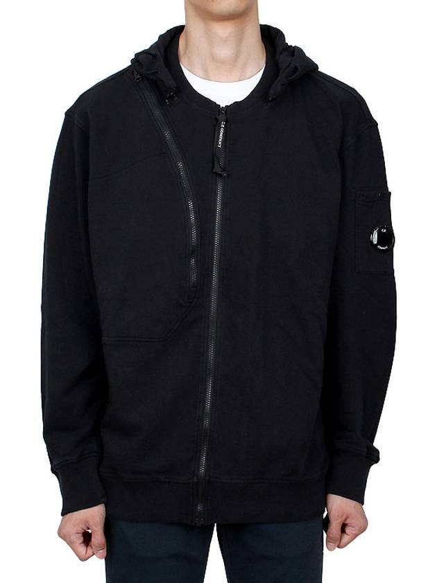 Cotton Fleece Hooded Jacket Black - CP COMPANY - BALAAN 2