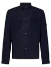 Linen Pocket Long Sleeve Shirt Black - CP COMPANY - BALAAN 2