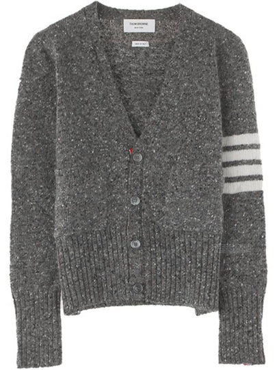 Men's Diagonal Mohair Tweed Cardigan Grey - THOM BROWNE - BALAAN 2