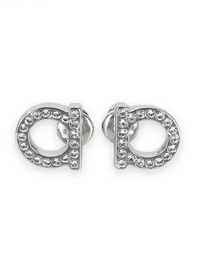 Gancini Crystal Small Earrings Silver - SALVATORE FERRAGAMO - BALAAN 2