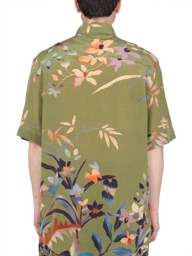 Men's Lippi Silk Short Sleeve Shirt Green - ETRO - BALAAN 4