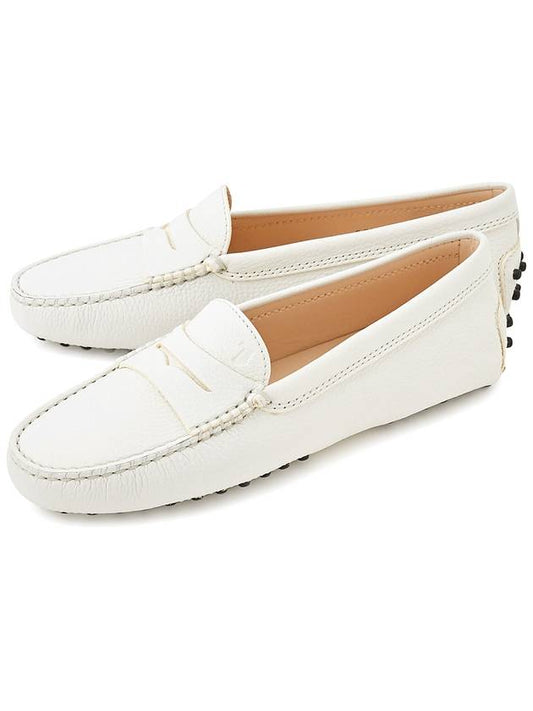 Women's Gommino Leather Driving Shoes White - TOD'S - BALAAN 2