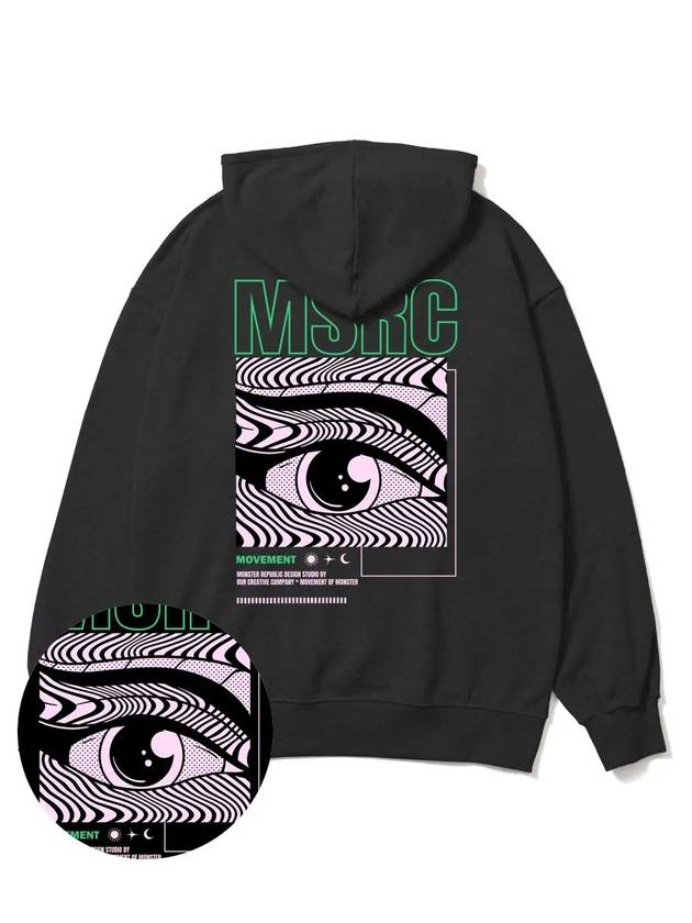 Of The Eye Vivid Green Overfit Hoodie Black - MONSTER REPUBLIC - BALAAN 4