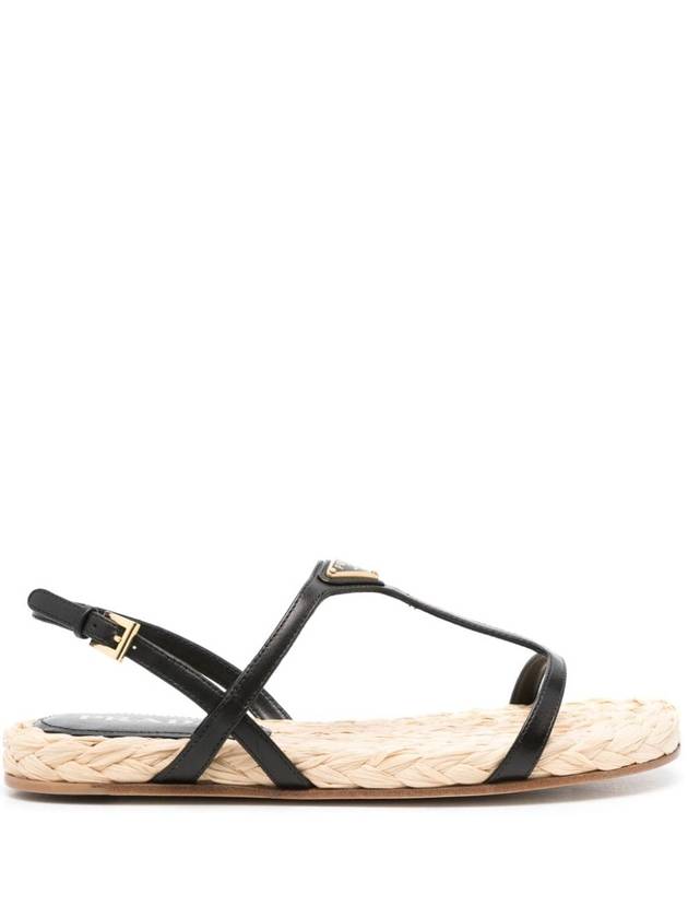 N26 women sandals logo detailed nappa flat sandals - PRADA - BALAAN 2