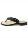 CC Logo Double String Flip Flops Black Beige - CHANEL - BALAAN.