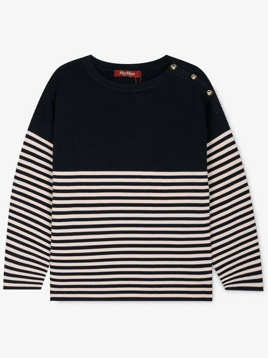 Oranto Rayon Long Sleeve T Shirt Navy - MAX MARA - BALAAN 2