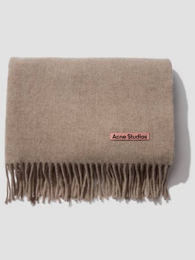 Logo Wool Fringe Muffler Oatmeal Melange - ACNE STUDIOS - BALAAN 2