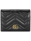 GG Marmont Matelasse Flap Card Wallet Black - GUCCI - BALAAN 3