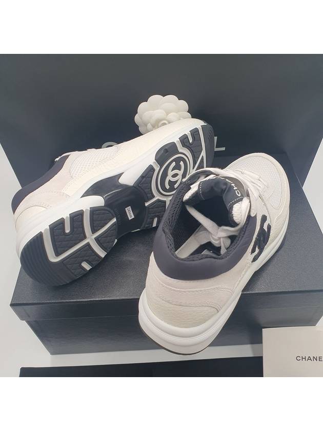 CC Logo Suede Tennis Low Top Sneakers Black - CHANEL - BALAAN 7