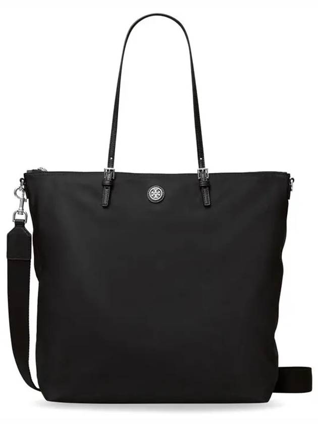 Silver logo nylon cross shoulder bag black 85063 - TORY BURCH - BALAAN 1