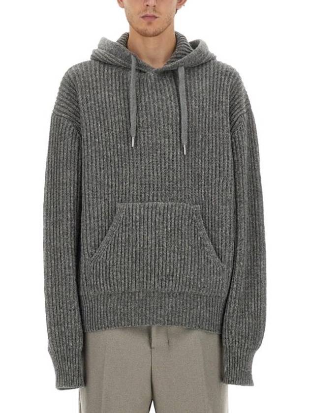 Wool Viscose Hoodie Grey - AMI - BALAAN 2