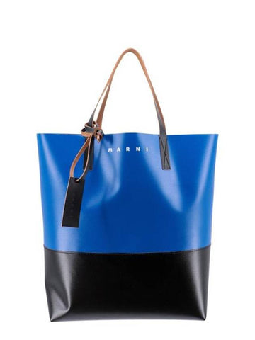 Tribeca Shopping Tote Bag Blue Black - MARNI - BALAAN 1