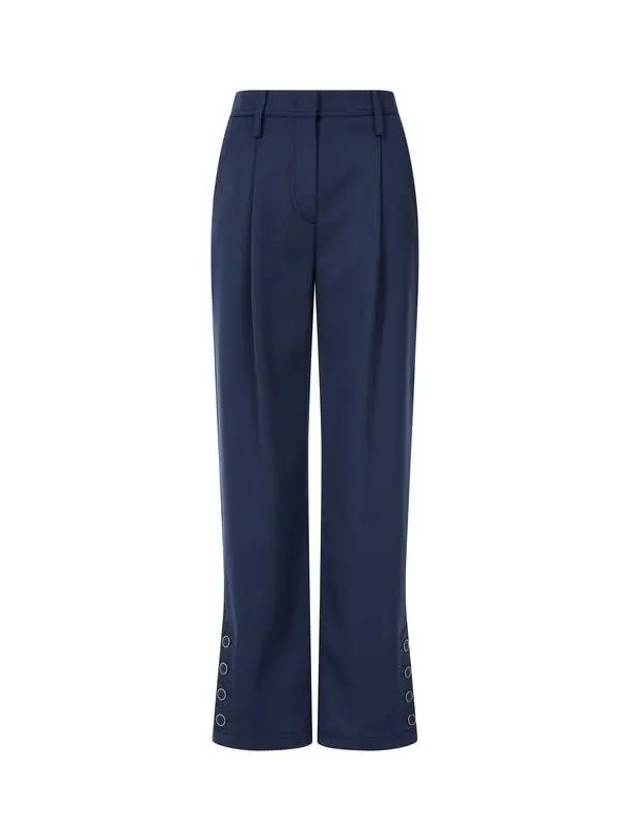 Women s Button Slit Pleated Wool Pants Navy 271848 - GIORGIO ARMANI - BALAAN 1