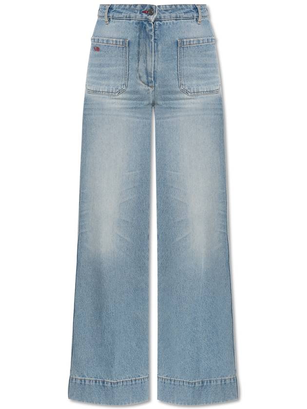 Victoria Beckham Jeans With Logo, Women's, Light Blue - VICTORIA BECKHAM - BALAAN 1